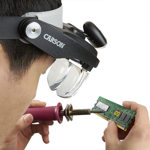 Carson Head Loop Pro Series Magnivisor Deluxe com LED e 4 lentes