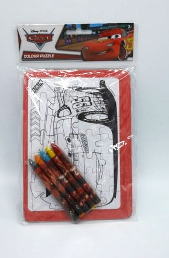 Van der Doelen Cars Puzzle - to color in yourself - 28 pieces with colored pencils