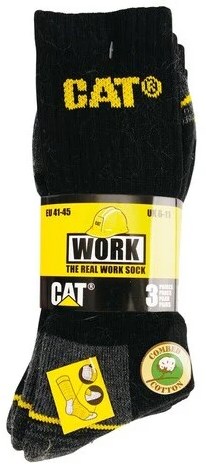 Caterpillar cat sokken 3-pack 96460 | zwart grijs | maat 46 50 - 5420018113892