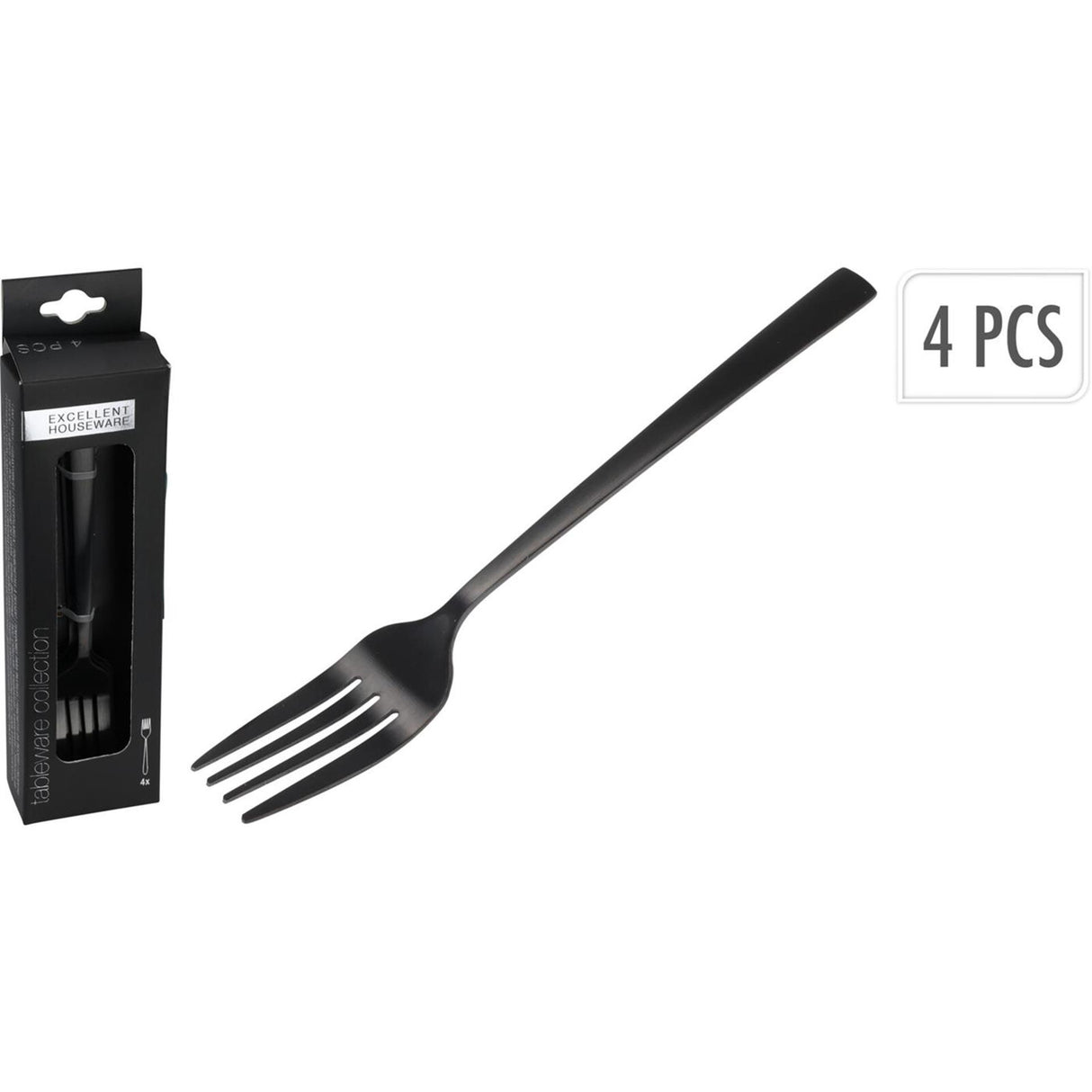 Excellent houseware gebaksvork rvs set a 4 stuks