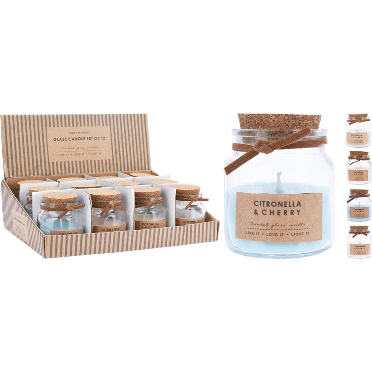 Home styling kaars in glazen pot