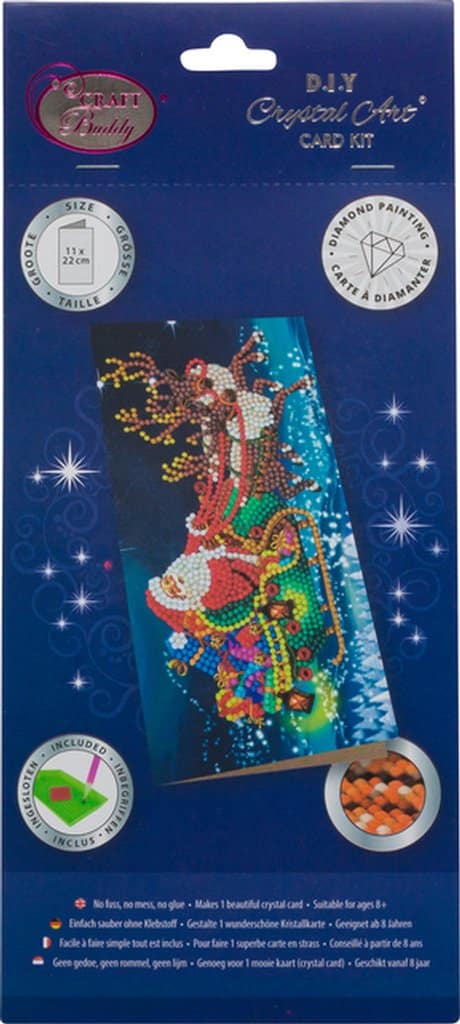 Diamond Painting Santa Claus on Slee Christmas card