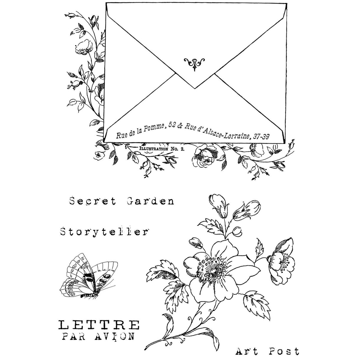 Creative expressions • clear stempel set floral envelope
