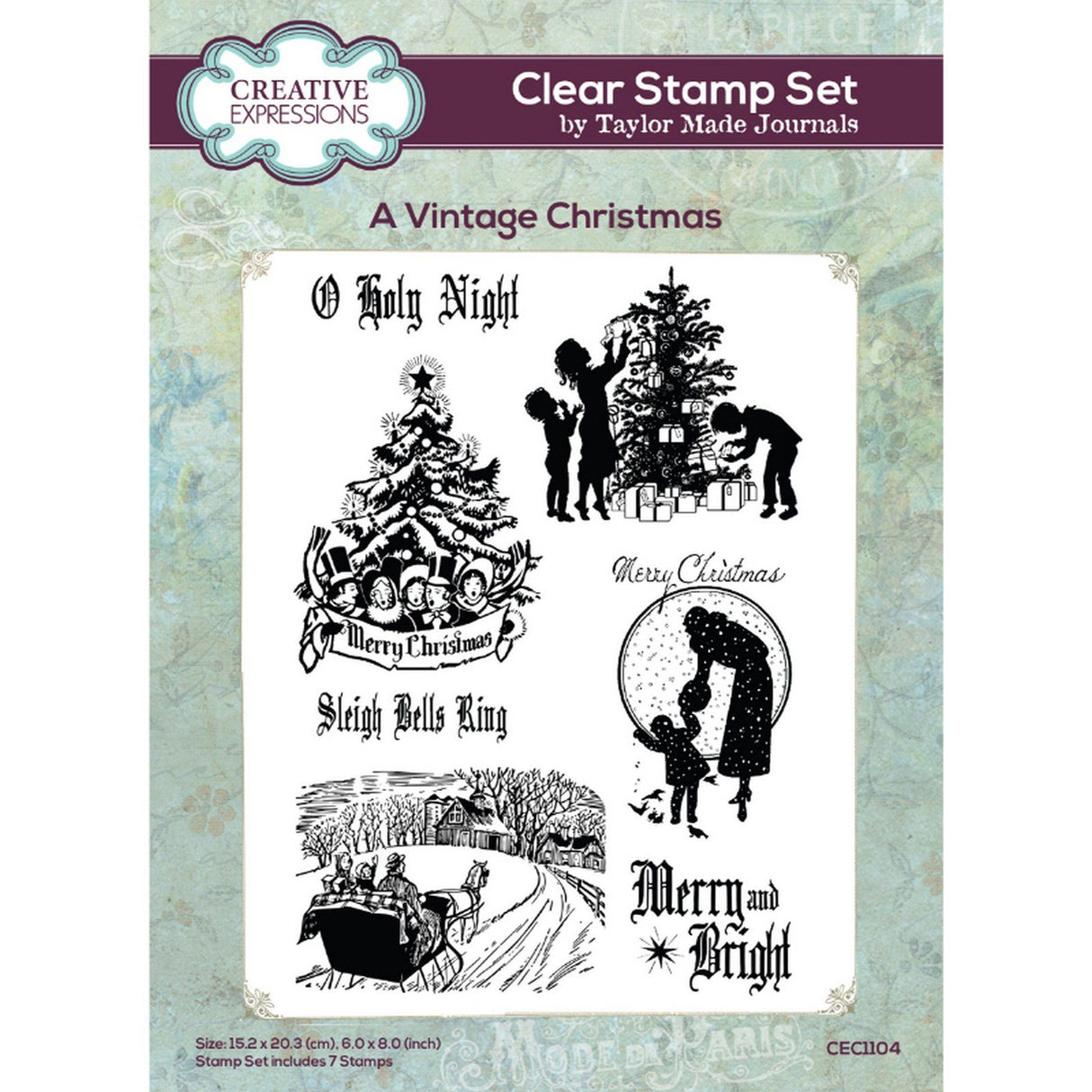 Creative expressions • taylor made journals clear stamp set a vintage christmas