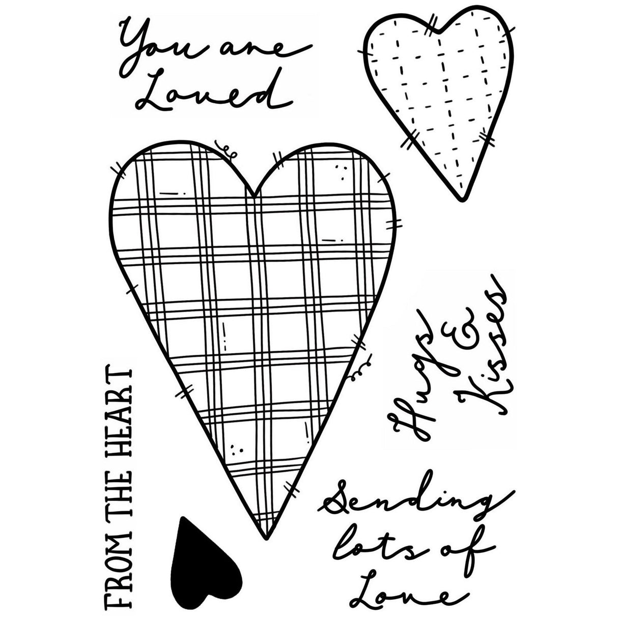 Creative expressions • clear stamp set hugs kisses 15,24x10,16cm 7pieces