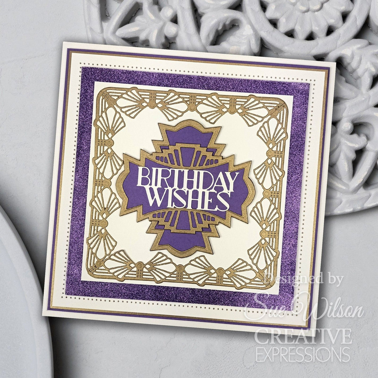 Creative expressions • sue wilson art deco craft die elegant fanfare