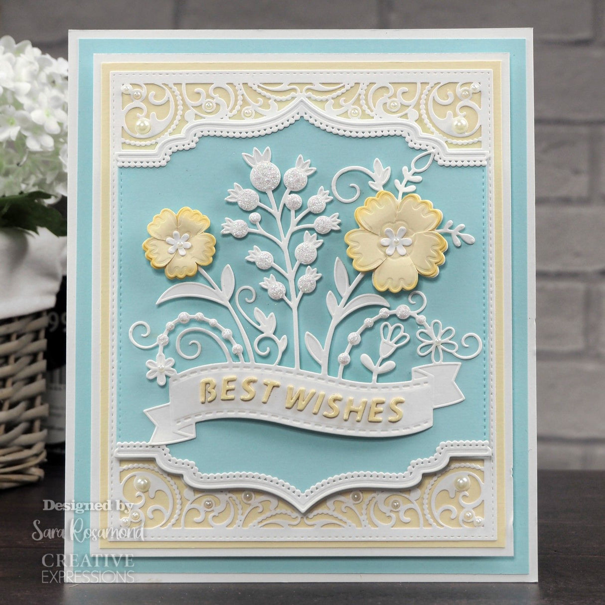 Creative expressions • craft die floral wishes banner