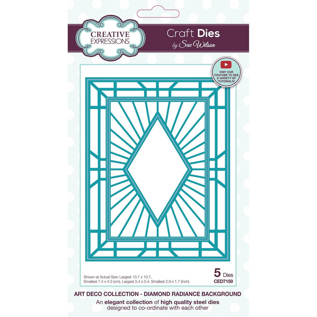 Creative expressions • sue wilson art deco craft die diamond radiance background
