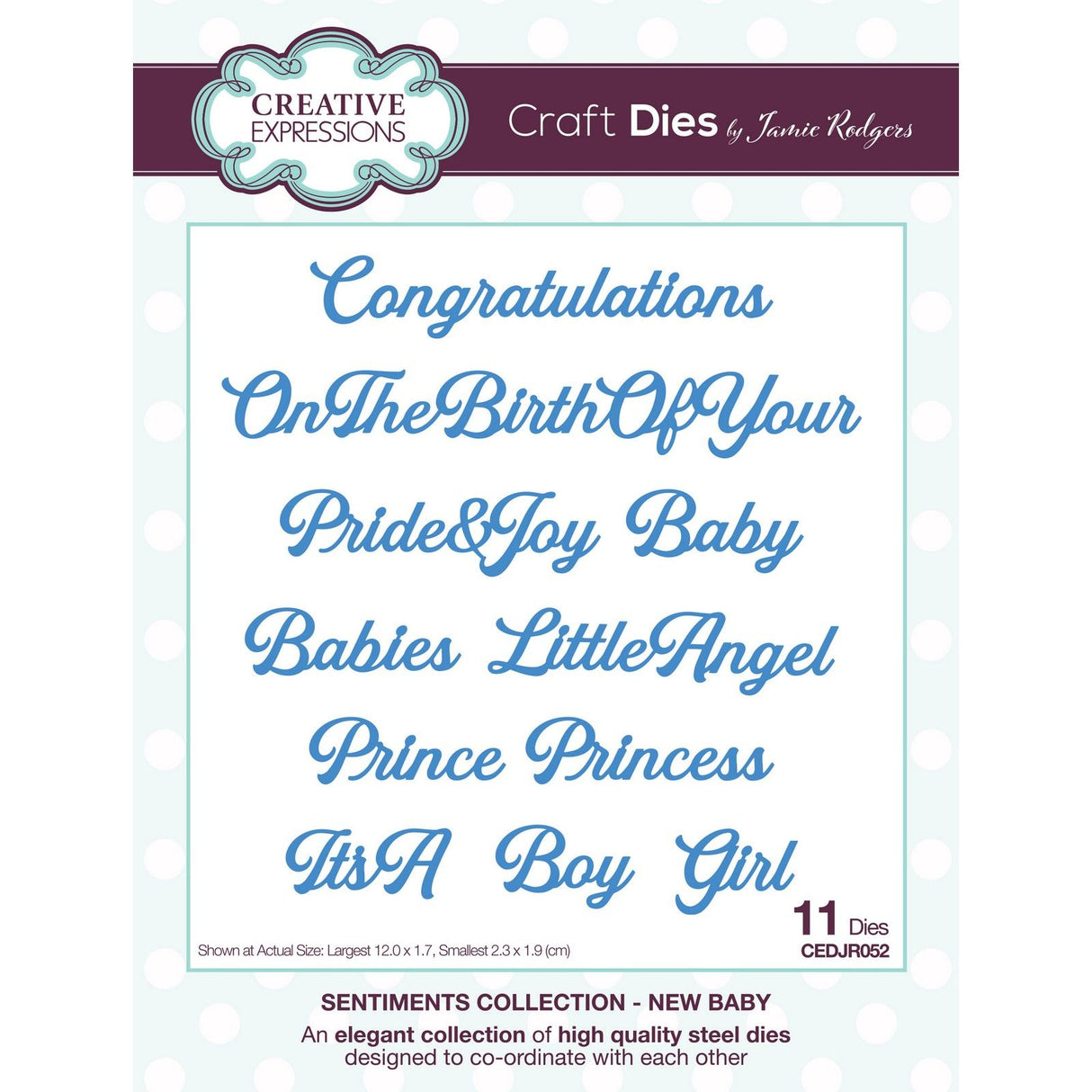 Creative expressions • sentiments craft die new baby