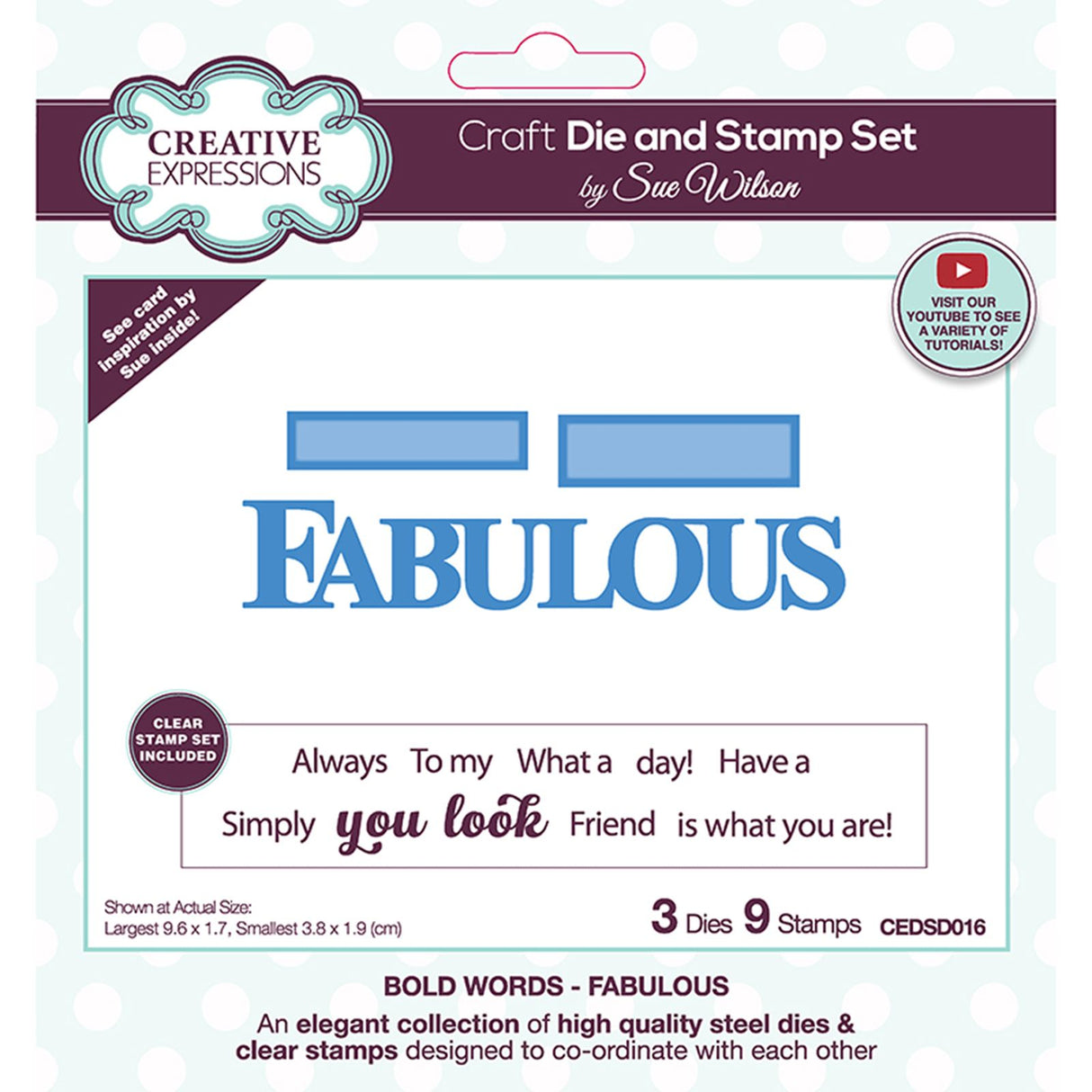 Creative expressions • die stamp set fabulous