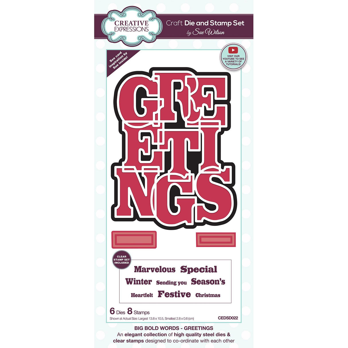 Creative expressions • big bold words snijmal stamp set greetings