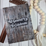 Creative expressions • mini shadowed sentiments craft die all geared up to celebrate