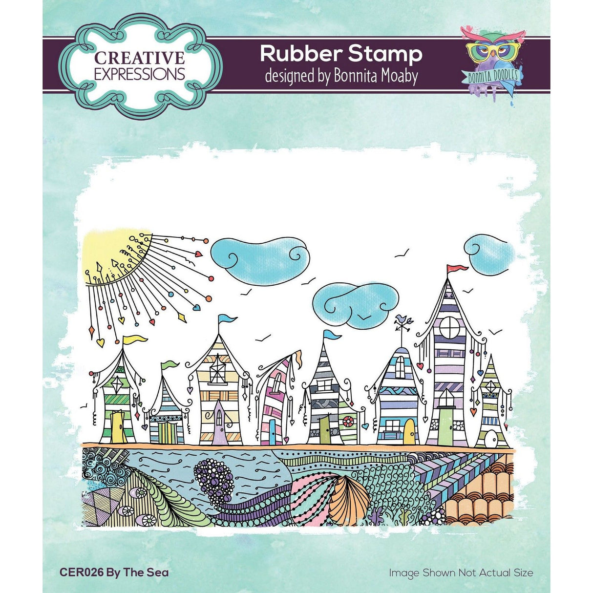 Creative expressions • rubber stamp by the sea 15,24x10,16cm