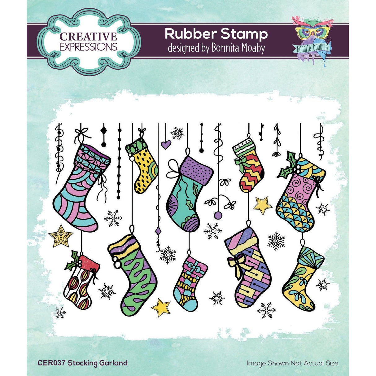 Creative expressions • rubber stamp stocking garland