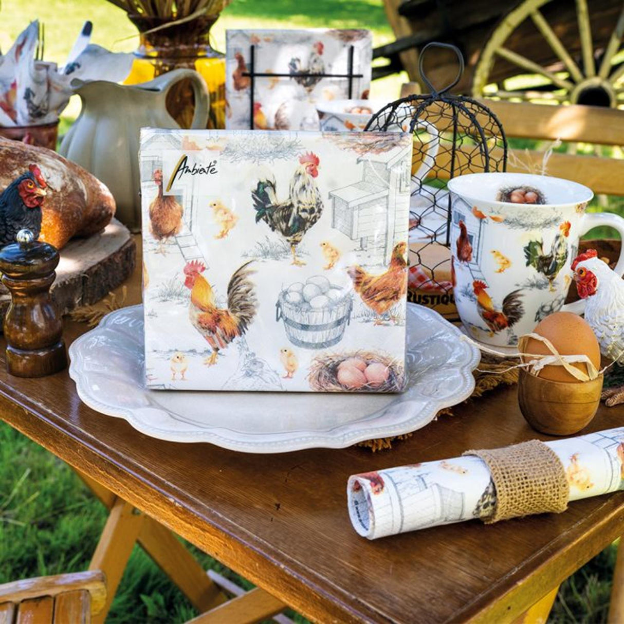 Ambiente tafelloper chicken farm 40x150