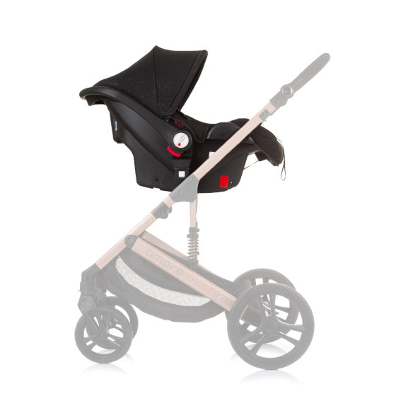 Asiento para automóvil de Chipolino Amore con adaptadores 40-85 CM Group 0+ Obsidian Black