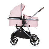 Chipolino Aura foldable 3-in-1 pram with diaper bag pink