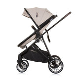 Chipolino Aura sammenfoldelig 3-i-1 barnevogn med blepose macadamia beige zwart