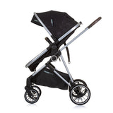 Chipolino Aura fallable 3-in-1 PRAM mat Diaper Sak obsidian Schwaarz Sëlwer