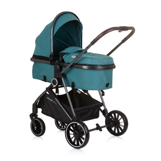 Pramma 3 in 1 pieghevole aura di chipolino con sacca pannolino acqua di acqua nera