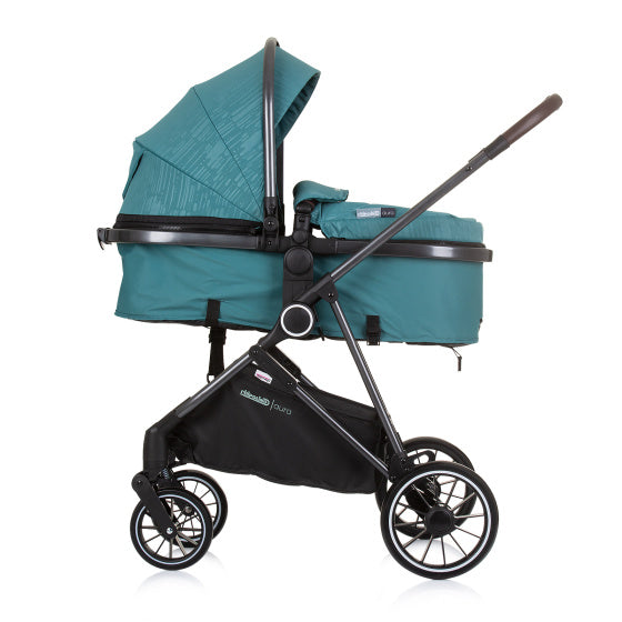 Pramma 3 in 1 pieghevole aura di chipolino con sacca pannolino acqua di acqua nera