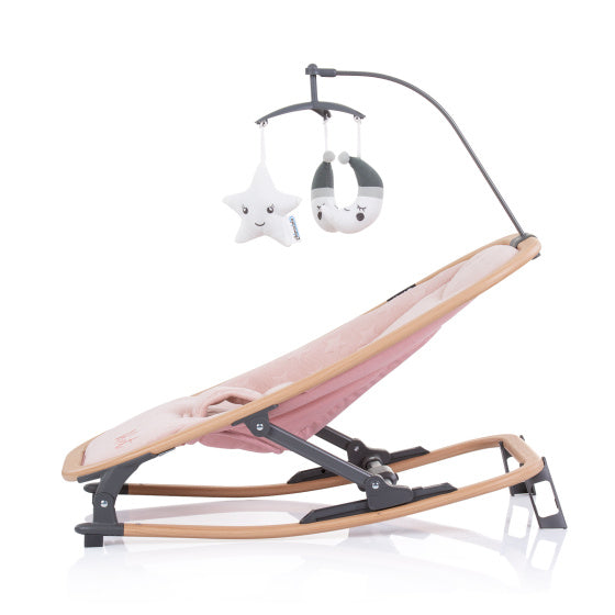 Chipolino Velvet pliable chaise à bascule avec eau de rose mobile en bois rose