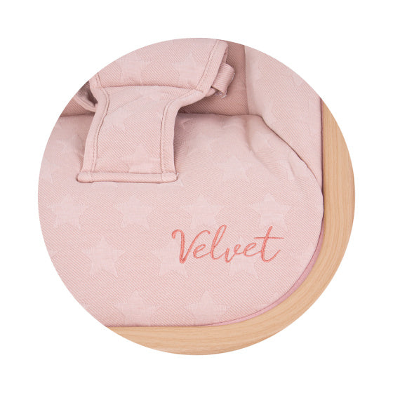 Chipolino Velvet pliable chaise à bascule avec eau de rose mobile en bois rose