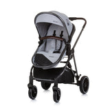 Chipolino aura foldable 3-in-1 pram with diaper bag ash gray black