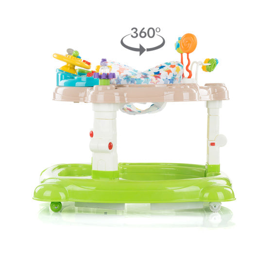 Chipolino Joya Lux 4-w-1 krzesło do spacerów 360 ° Rotatable Składający zielony zielony