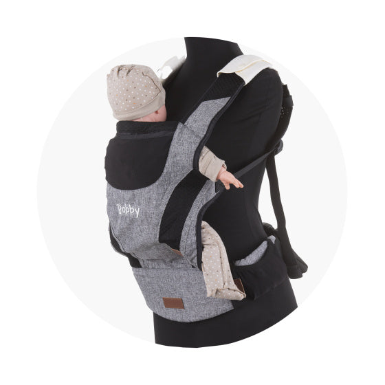 Chipolino Bobby Ergonomic Baby Carrier con cappuccio grigio