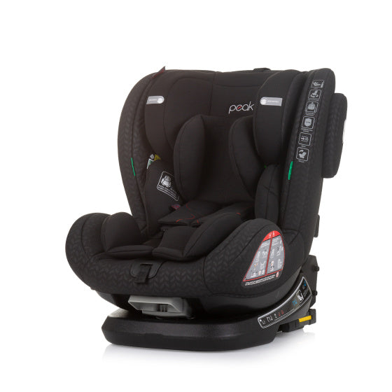 Chipolino Peak Car Seat I-størrelse 40-150 cm Isofix 360 ° Obsidian Black