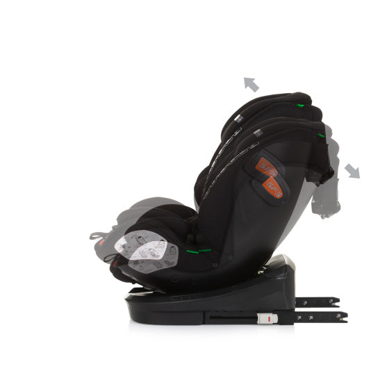 Chipolino Autositz I-Gréisst 40-150 cm ISofix 360 ° Obsidian schwaarz