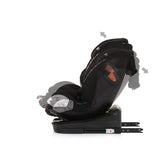 Chipolino Autositz I-Gréisst 40-150 cm ISofix 360 ° Obsidian schwaarz