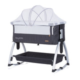 Co-sonno di chipolino boss per bambini con funzione oscillante Mosquito Net Antracite Grey Silver