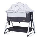 Co-sonno di chipolino boss per bambini con funzione oscillante Mosquito Net Antracite Grey Silver