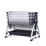 Co-sonno di chipolino boss per bambini con funzione oscillante Mosquito Net Antracite Grey Silver