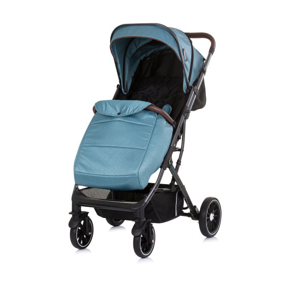 Chipolino Combo Foldable Buggy With Foot Cover Teal Turquoise Black