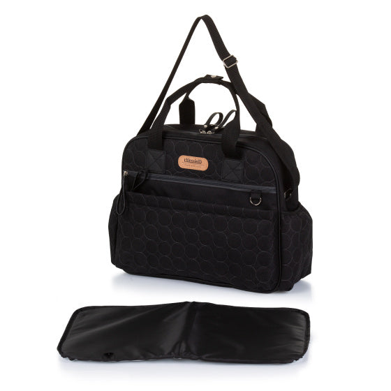 Chipolino Shoulder Diaper Bag With Version Mat Obsidian Black