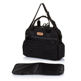 Chipolino Shoulder Diaper Bag With Version Mat Obsidian Black