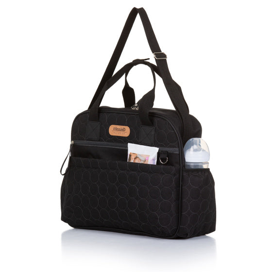 Chipolino Shoulder Diaper Bag With Version Mat Obsidian Black