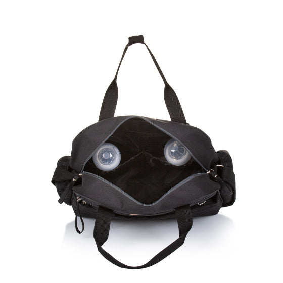 Chipolino Shoulder Diaper Bag With Version Mat Obsidian Black