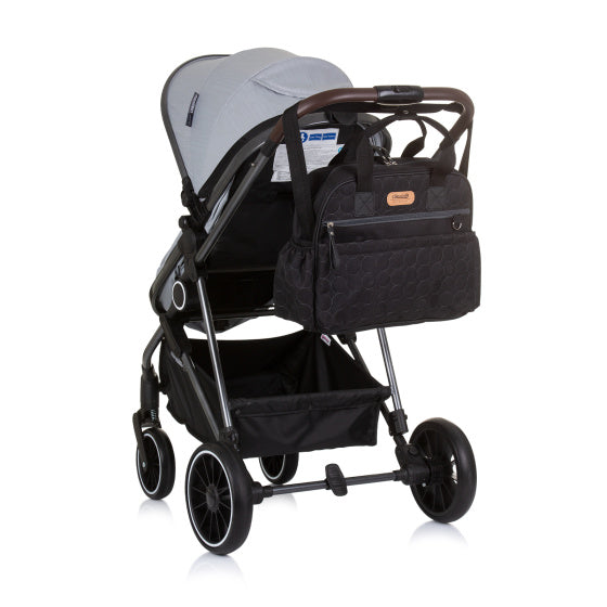 Chipolino Shoulder Diaper Bag With Version Mat Obsidian Black