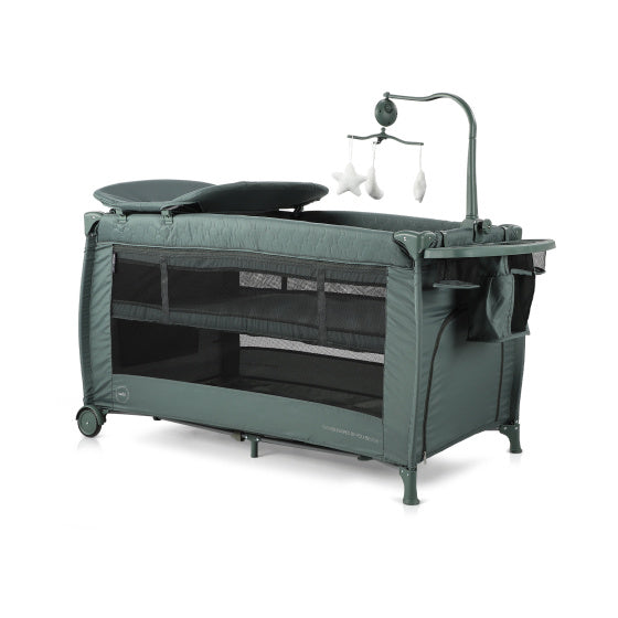Chipolino Bella folding camping säng med byte av pad pastellgrön