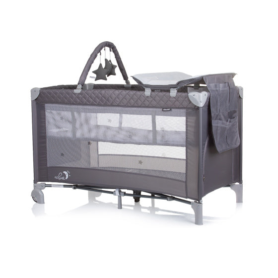 Lit de camp pliable Chipolino avec gris cend-coussin gris