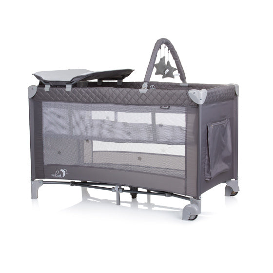Lit de camp pliable Chipolino avec gris cend-coussin gris