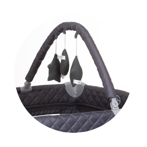 Lit de camp pliable Chipolino avec gris cend-coussin gris