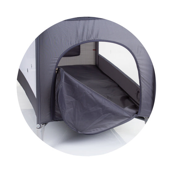Lit de camp pliable Chipolino avec gris cend-coussin gris