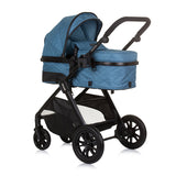 Chipolino Harmony Foldable 3-in-1 pram with diaper bag Jeans blue black