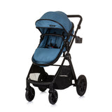 Chipolino Harmony Foldable 3-in-1 pram with diaper bag Jeans blue black