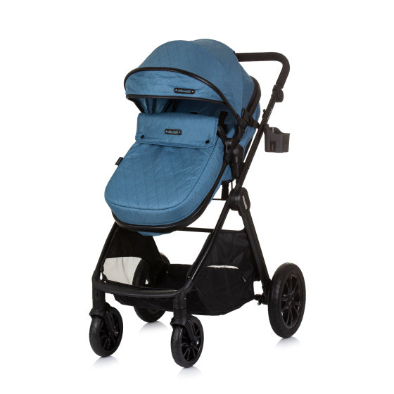 Chipolino Harmony Foldable 3-in-1 pram with diaper bag Jeans blue black